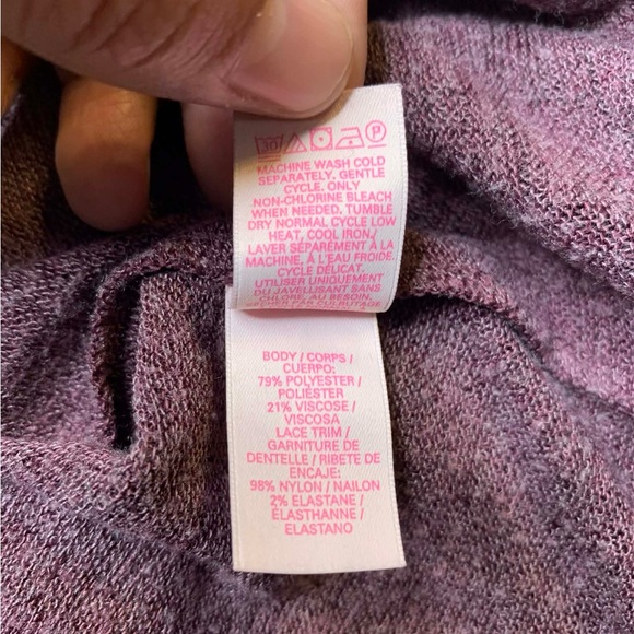 Victoria's Secret Sweater Womens Size Medium Purple Heather Knit Pullover Top - Picture 7 of 8